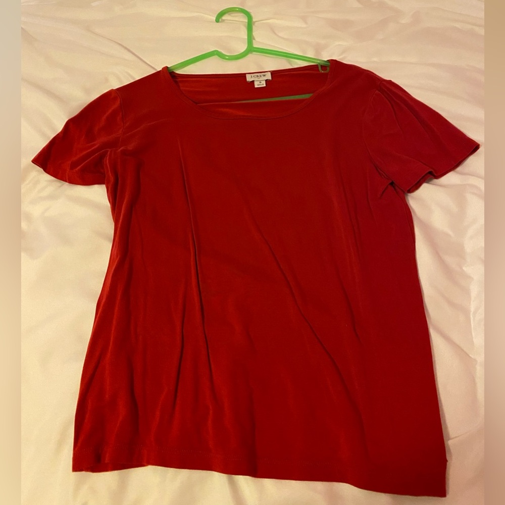 J.Crew Red Scoop Neckline T-Shirt (like new)